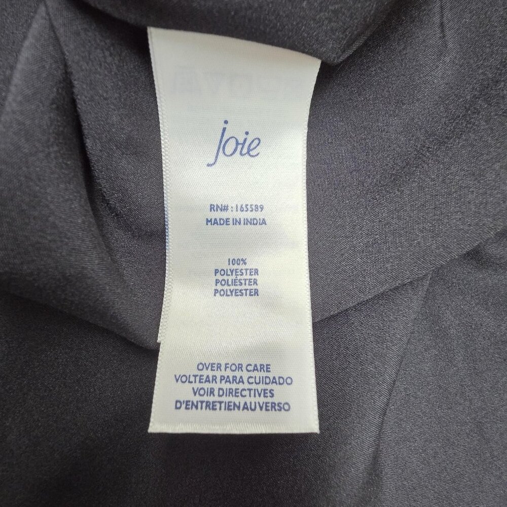 Joie Dress Womens Small Black Caviar Sheer Chiffon Long Sleeve Lined Tunic Mini - Picture 8 of 13